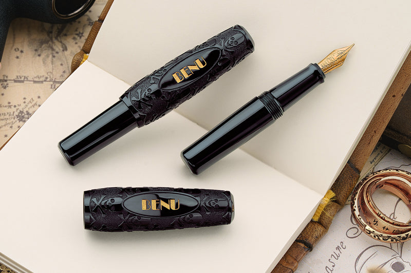 BENU Pixie Fountain Pen - Jolly Roger Black