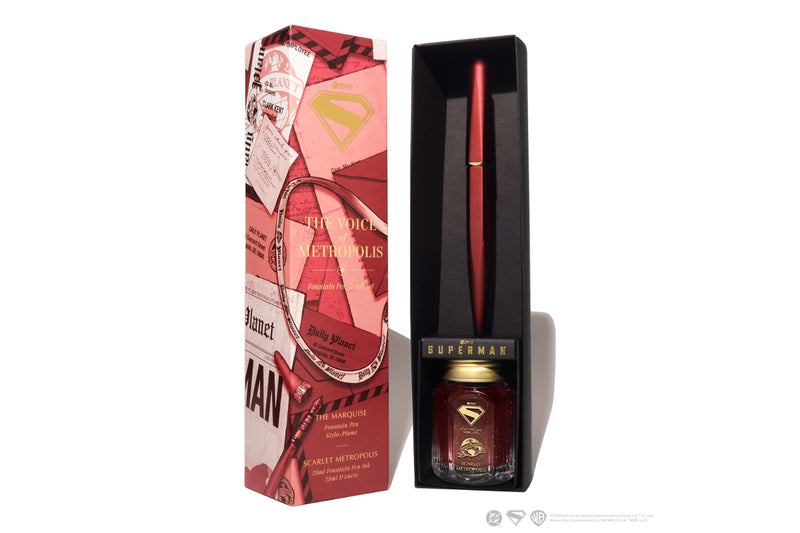 Ferris Wheel Press Superman Edition Marquise Fountain Pen & Ink Set - The Voice of Metropolis