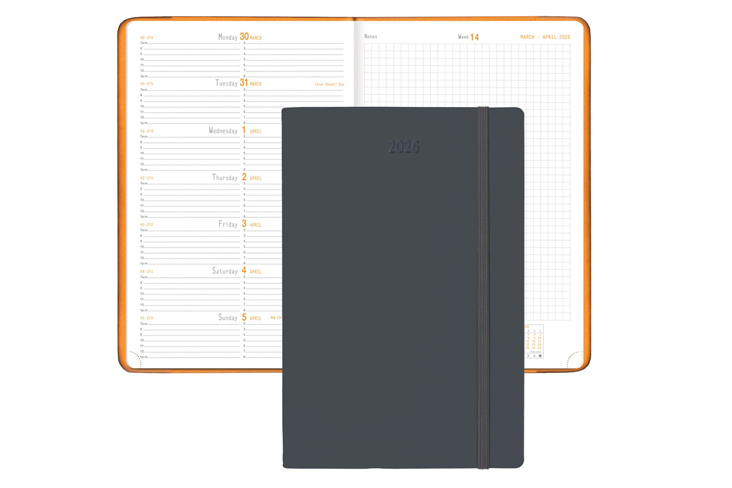 Rhodia 2026 Weekly Planner - Titanium
