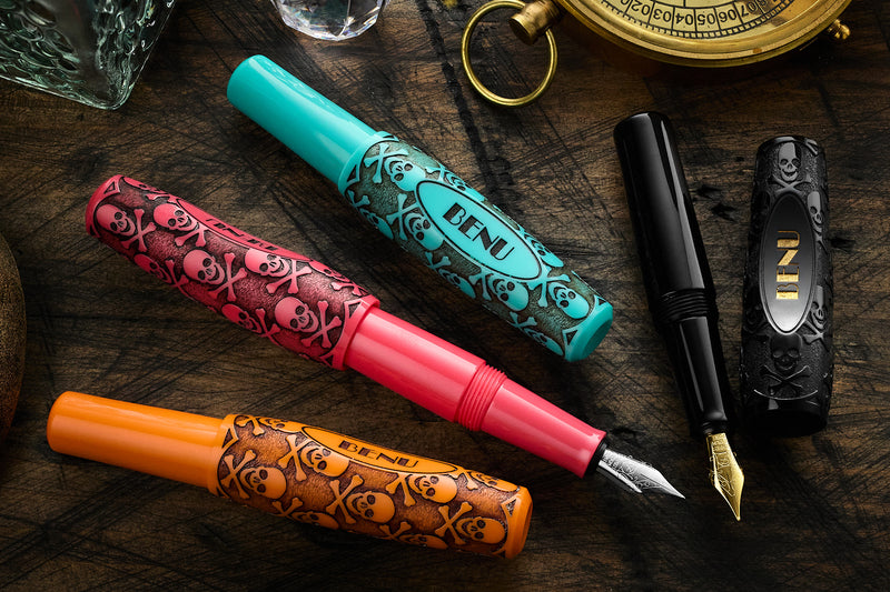 BENU Pixie Fountain Pen - Jolly Roger Black
