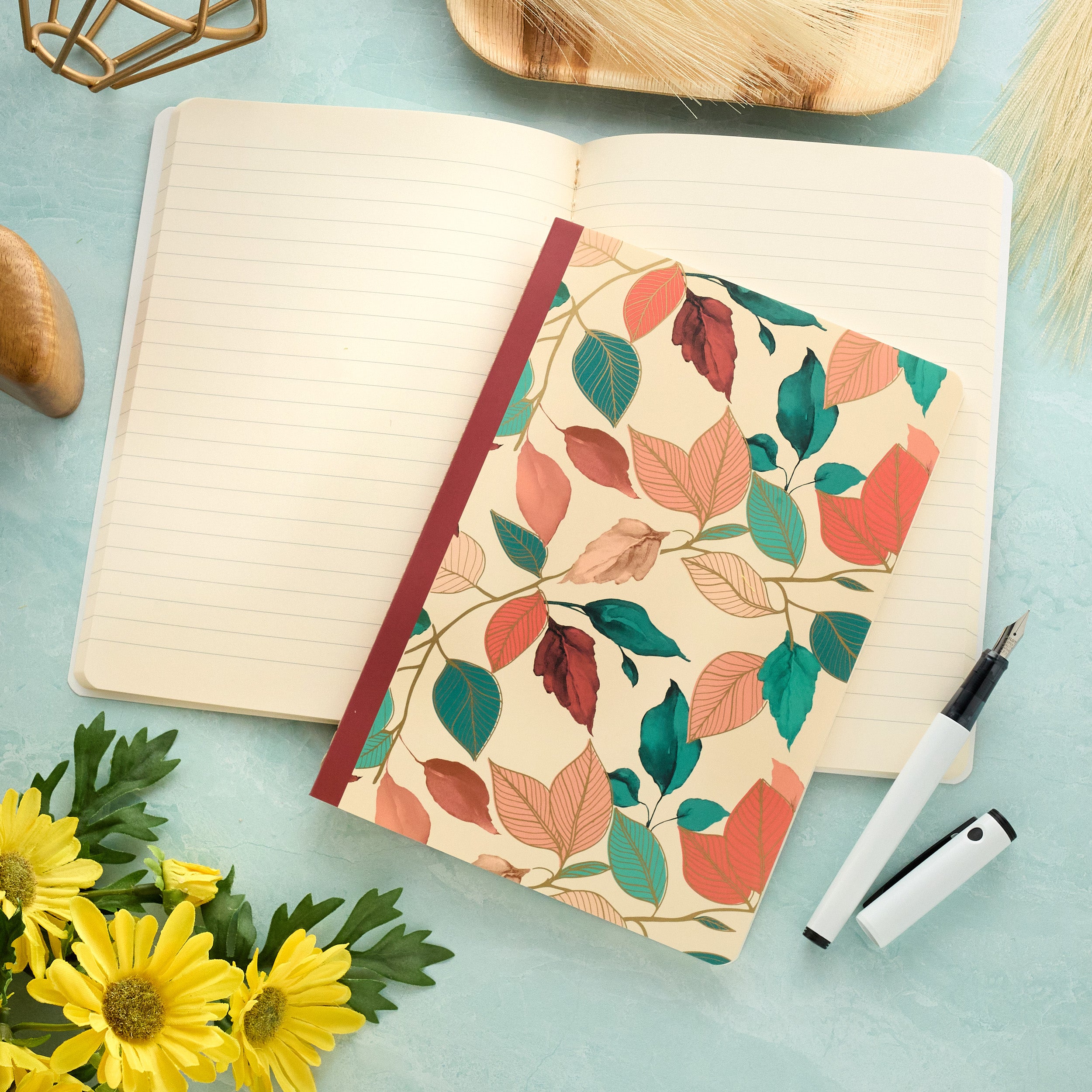 Clairefontaine Gaia Beige A5 Stitched Notebook - Lined