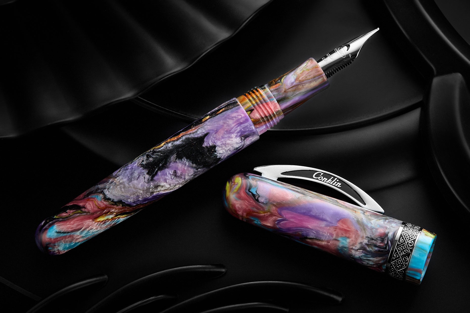 Conklin 1898 Fountain Pen - Primary Manipulation 4.5 Chrome (Limited Edition)