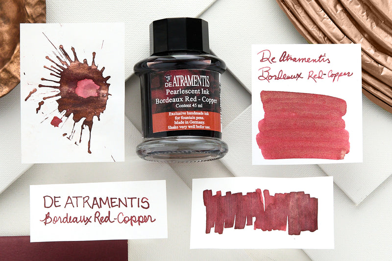 De Atramentis Pearlescent Bordeaux Red-Copper - 45ml Bottled Ink