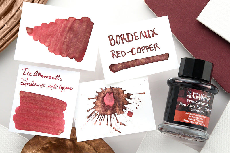 De Atramentis Pearlescent Bordeaux Red-Copper - 45ml Bottled Ink