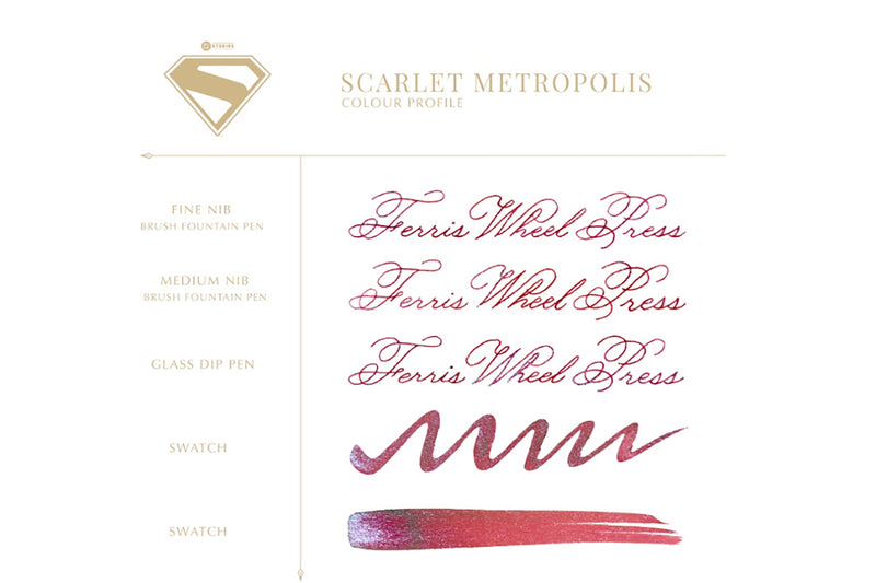 Ferris Wheel Press Superman Scarlet Metropolis - 28ml Bottled Ink