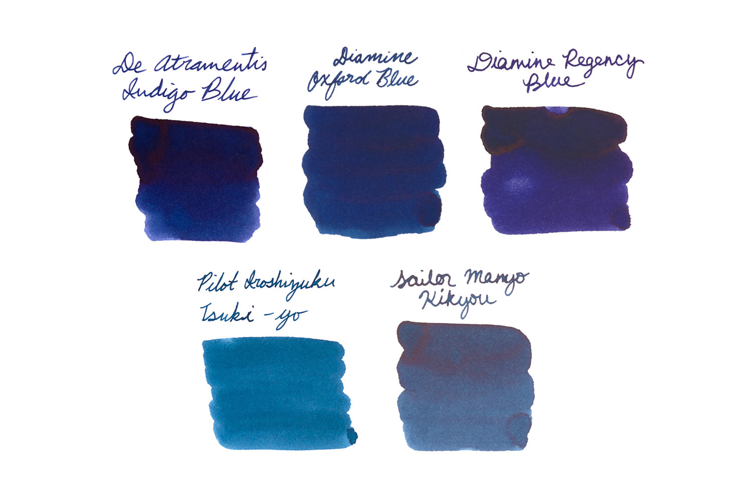 dark blue ink sample set