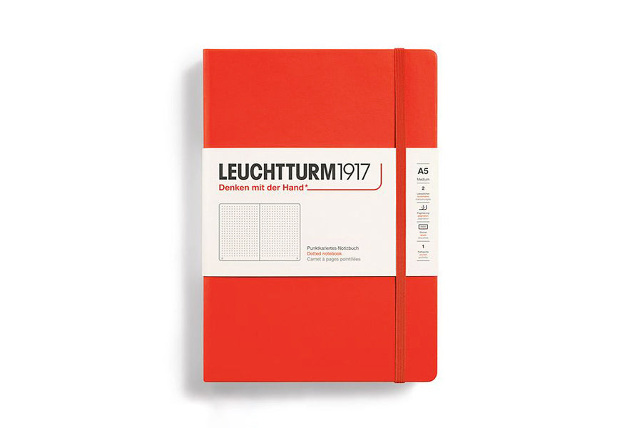 Leuchtturm1917 Medium A5 Notebook - Lobster, Dot Grid