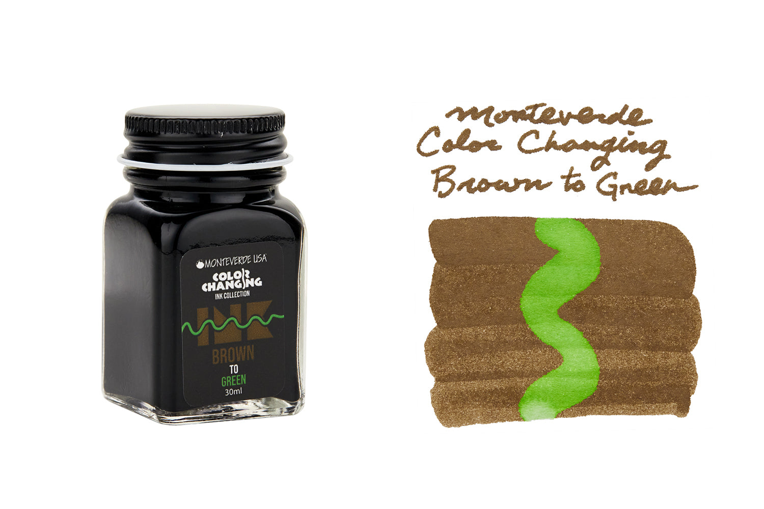 Monteverde Color Changing Brown to Green - 30ml Bottled Ink