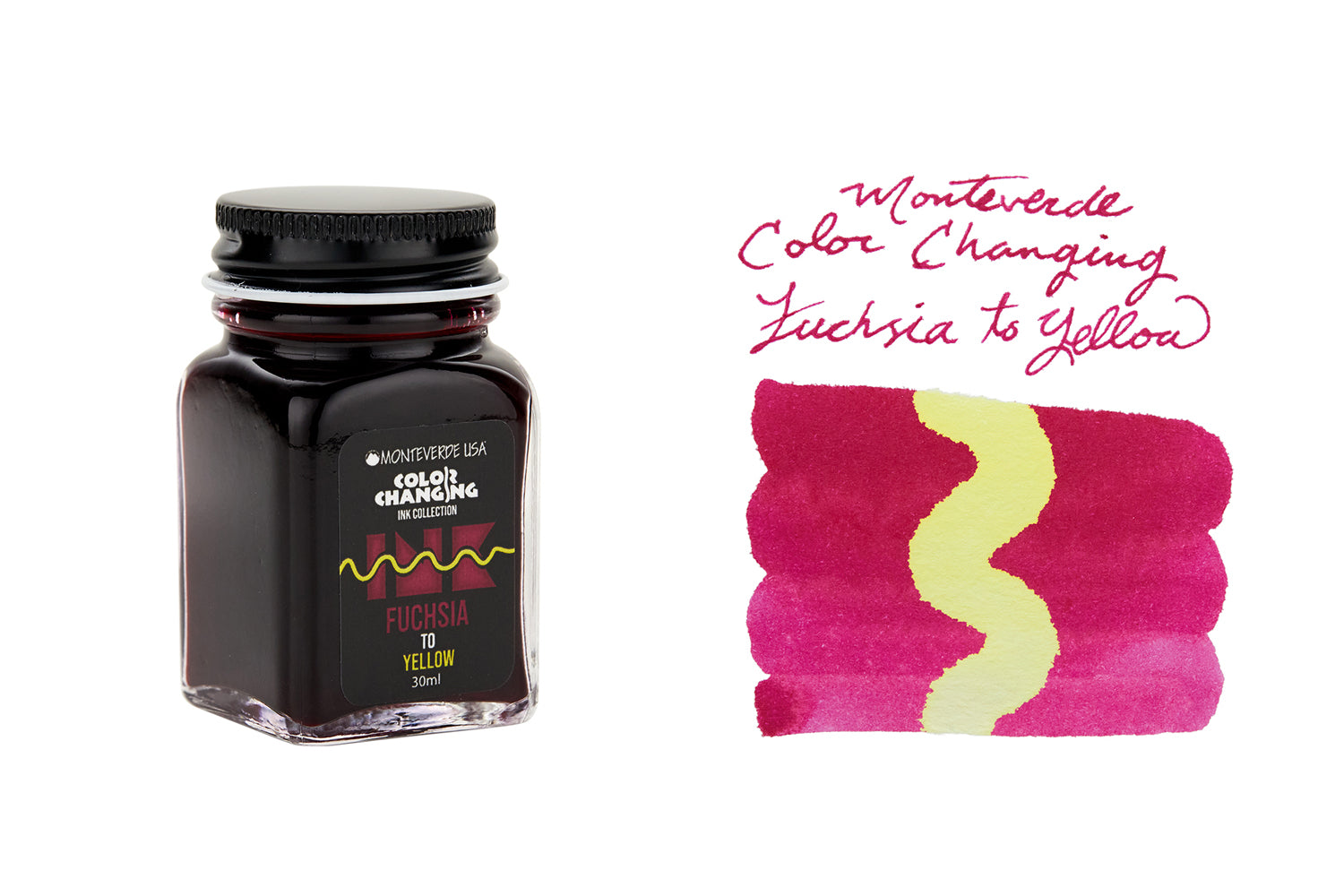 Monteverde Color Changing Fuchsia to Yellow - 30ml Bottled Ink