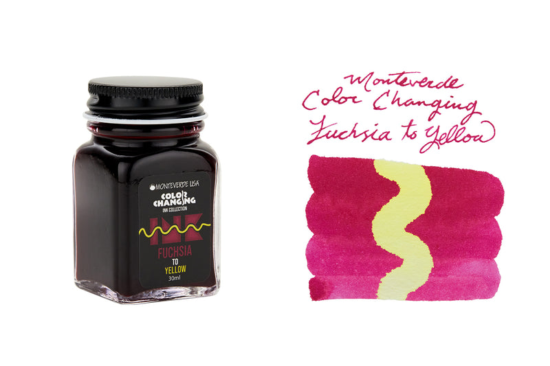 Monteverde Color Changing Fuchsia to Yellow - 30ml Bottled Ink