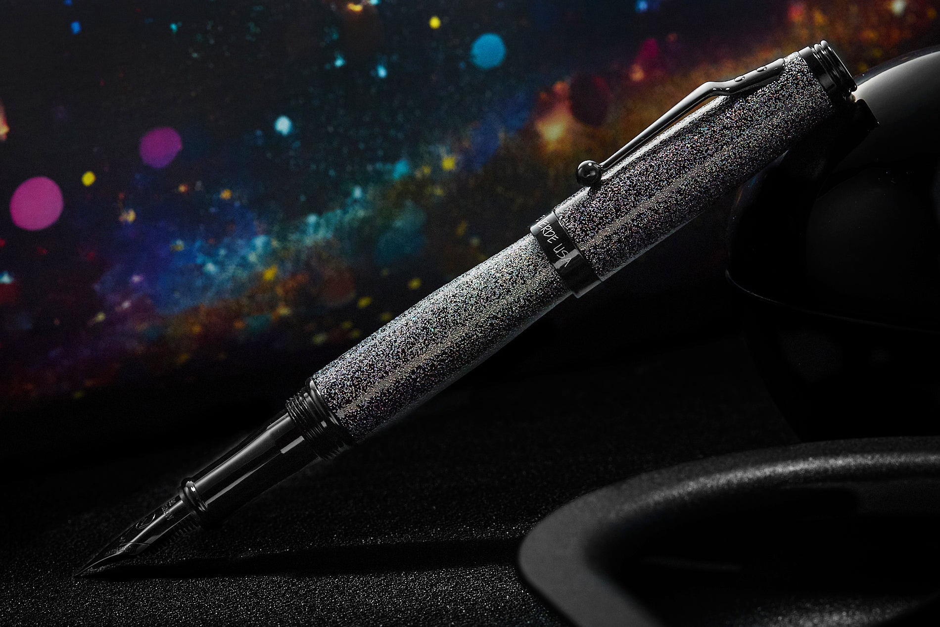 Monteverde Invincia Fountain Pen - Black Sparkle City (Special Edition)