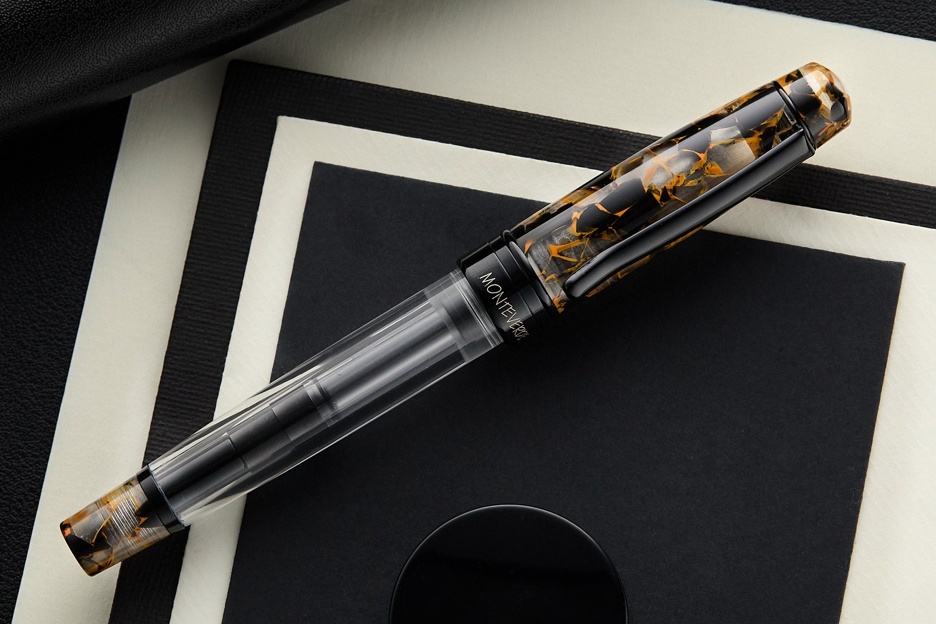 Monteverde Prima Piston Fountain Pen - Orange Marble (Special Edition)