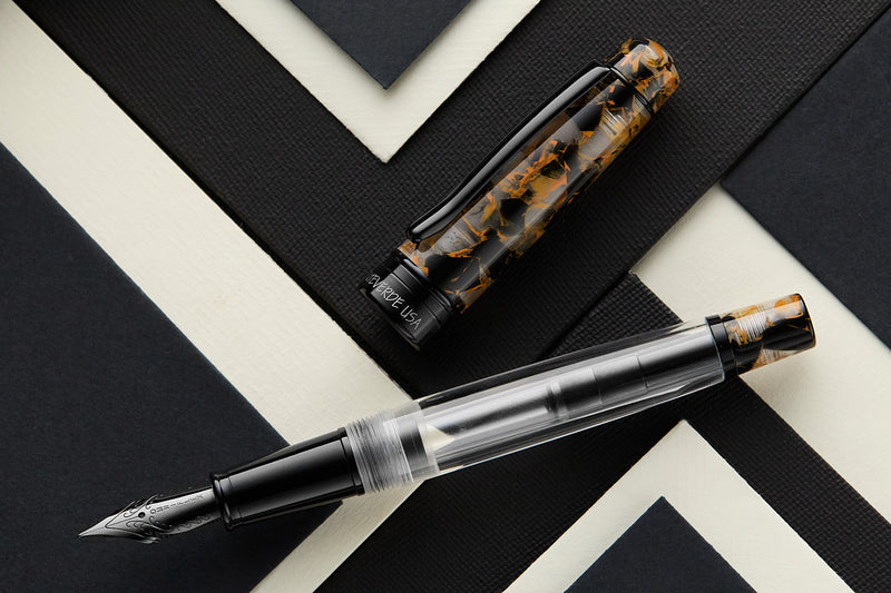 Monteverde Prima Piston Fountain Pen - Orange Marble (Special Edition)