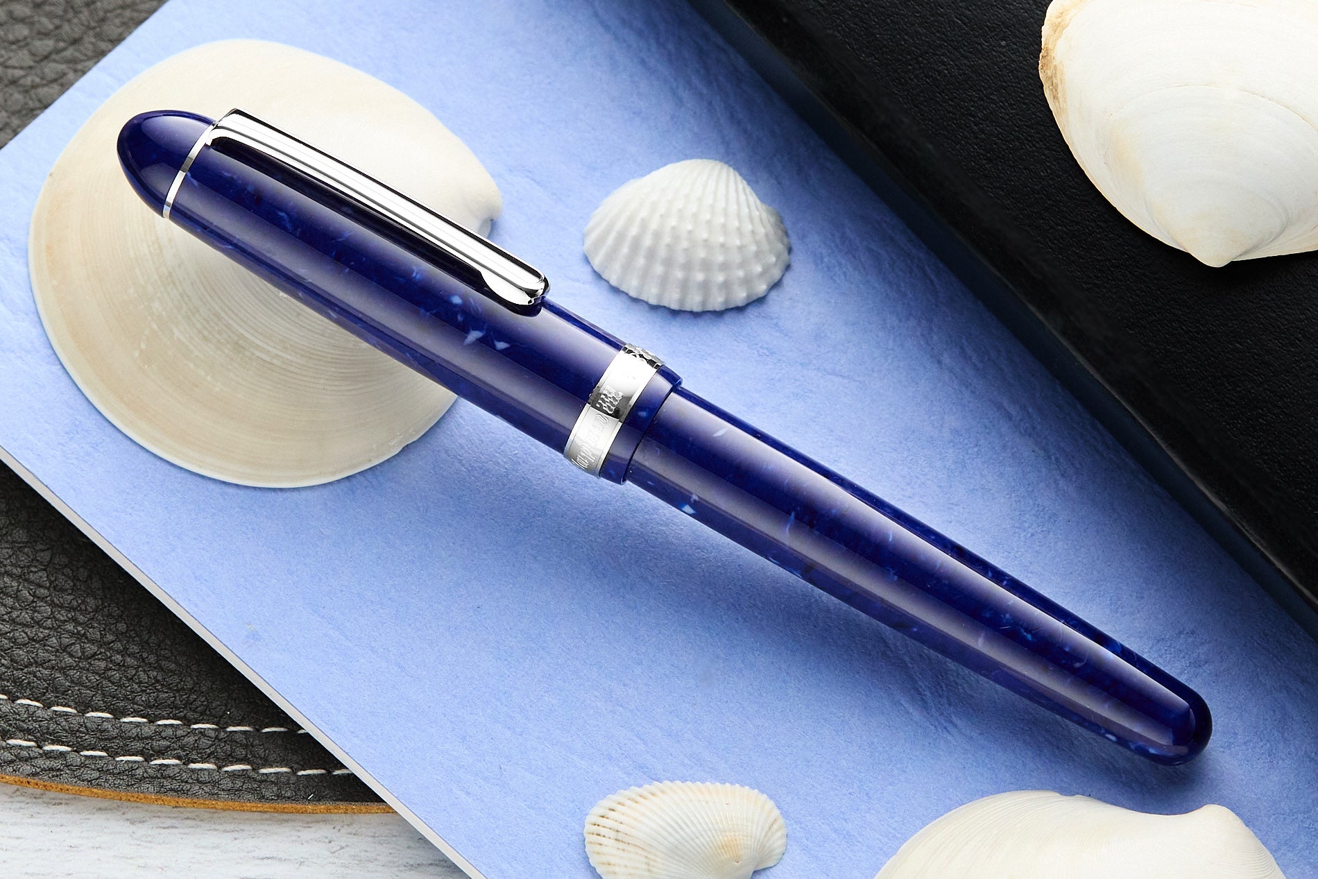 Platinum #3776 Celluloid Fountain Pen - Midnight Blue Ocean