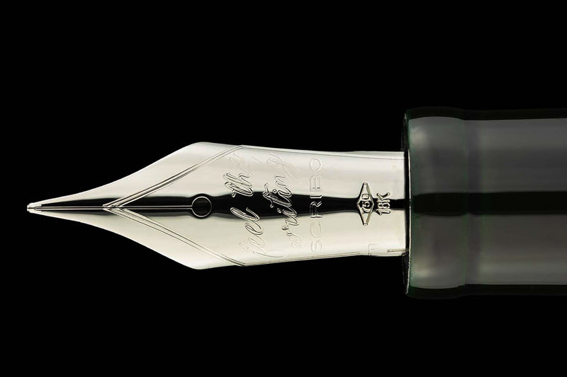 SCRIBO PIUMA Fountain Pen - Hane Kuro - Tamenuri Platinum (Limited Edition)