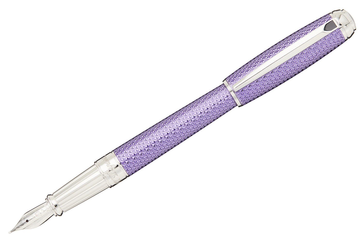 S.T. Dupont Line D Large Fountain Pen - Firehead Guilloche Lilac