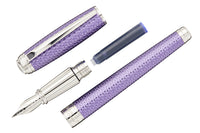 S.T. Dupont Line D Large Fountain Pen - Firehead Guilloche Lilac