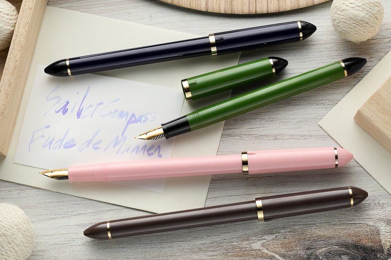 Sailor Compass Fude De Mannen Fountain Pen - Pearl Pink, 40°