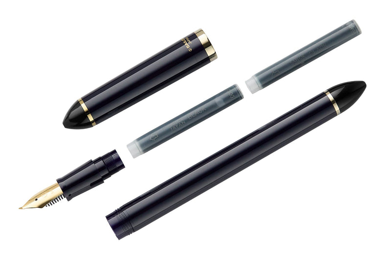 Sailor Compass Fude De Mannen Fountain Pen - Dark Blue, 40°