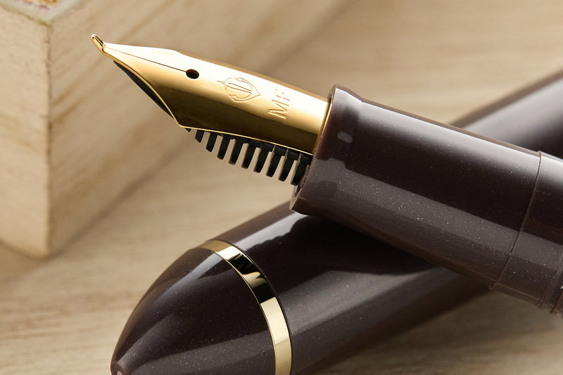 Sailor Compass Fude De Mannen Fountain Pen - Pearl Brown, 40°