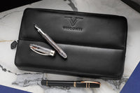 Visconti Leather 12 Pen Case - Black