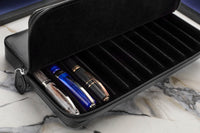 Visconti Leather 12 Pen Case - Black