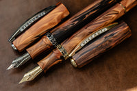 Visconti Medici Fountain Pen - Briarwood / Yellow Gold