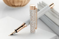 Waldmann Xetra Vienna Fountain Pen - White/Rose Gold