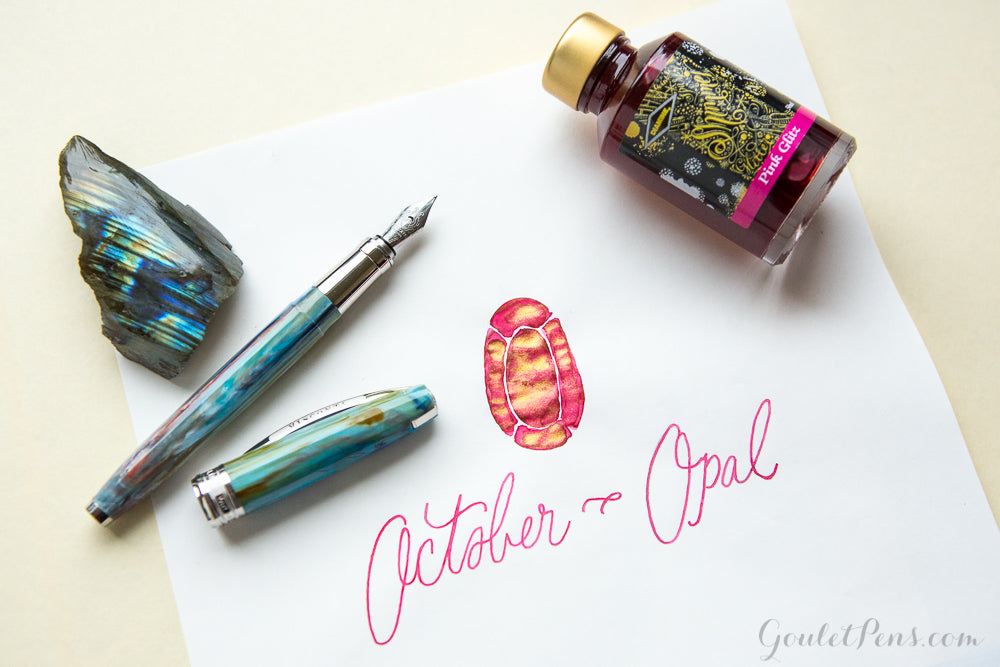 Diamine Pink Glitz fountain pen ink