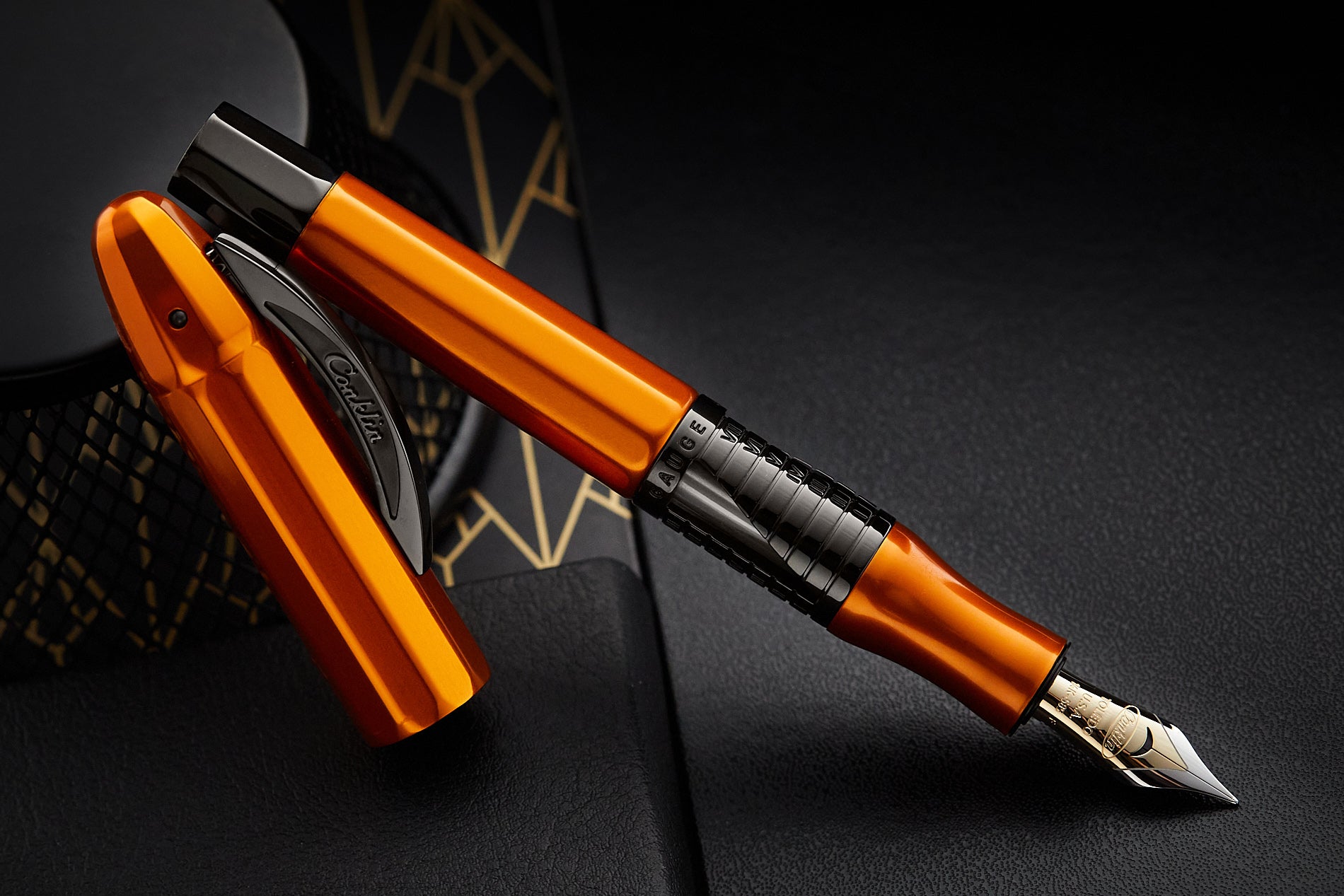 Conklin 125th Anniversary Nozac Classic Fountain Pen - Orange/Black (Limited Edition)