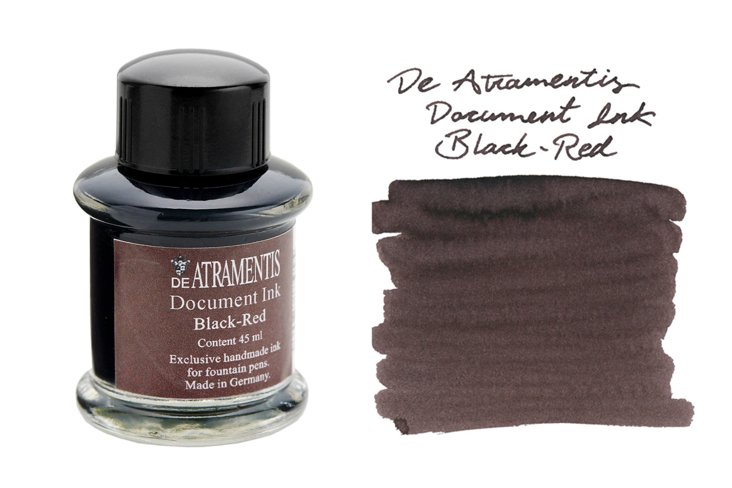 De Atramentis Document Ink Black Red - 45ml Bottled Ink