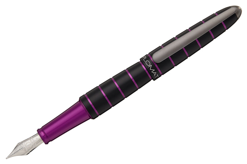 Diplomat Elox Fountain Pen - Ring Black/Purple