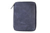 Galen Leather Zippered A5 Notebook Folio - Crazy Horse Navy Blue