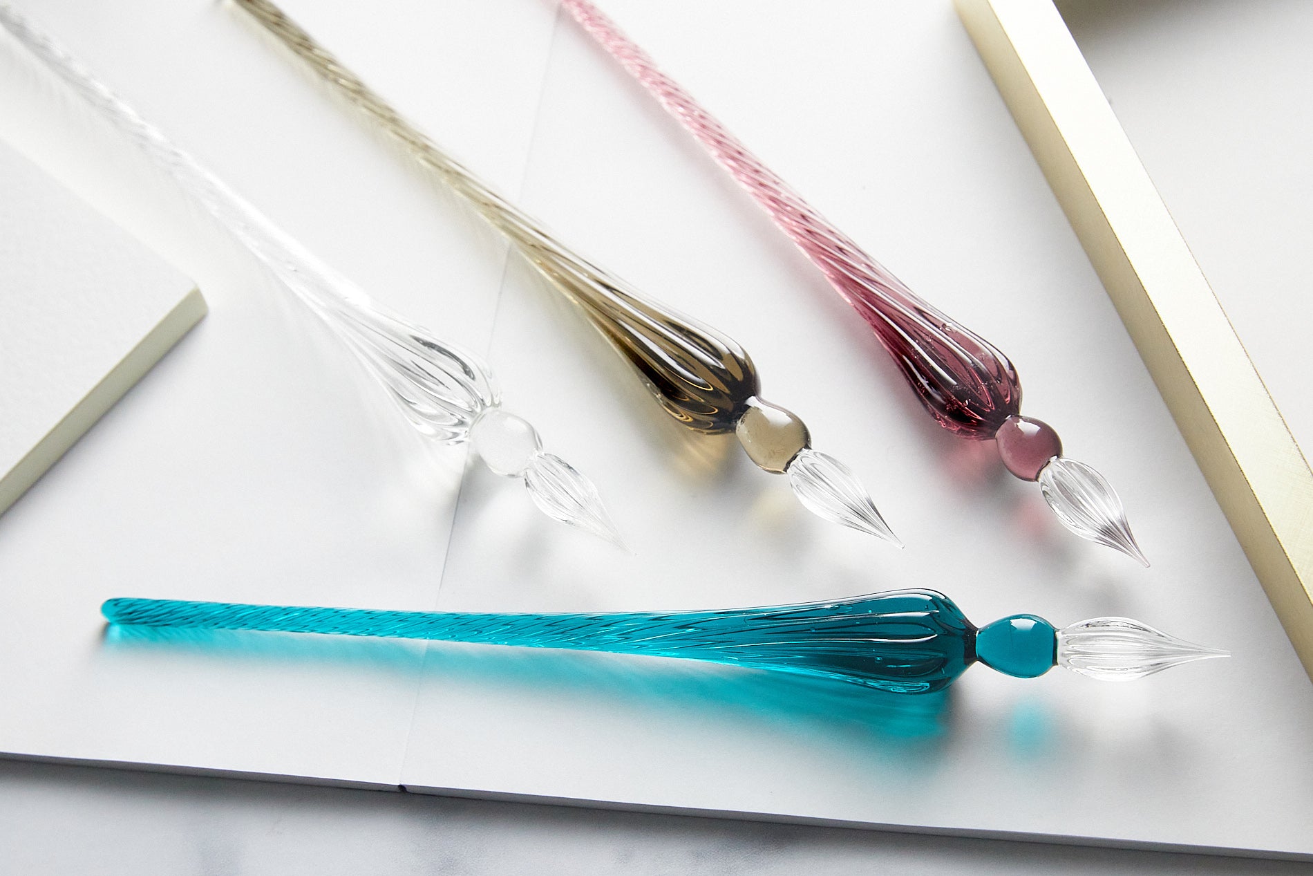 Herbin Round Glass Dip Pen - Turquoise