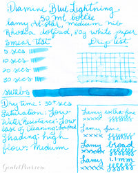 Diamine Blue Lightning - Ink Sample