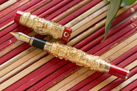 Jinhao 999 Dragon Fountain Pen - Gold/Red