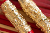 Jinhao 999 Dragon Fountain Pen - Gold/Red