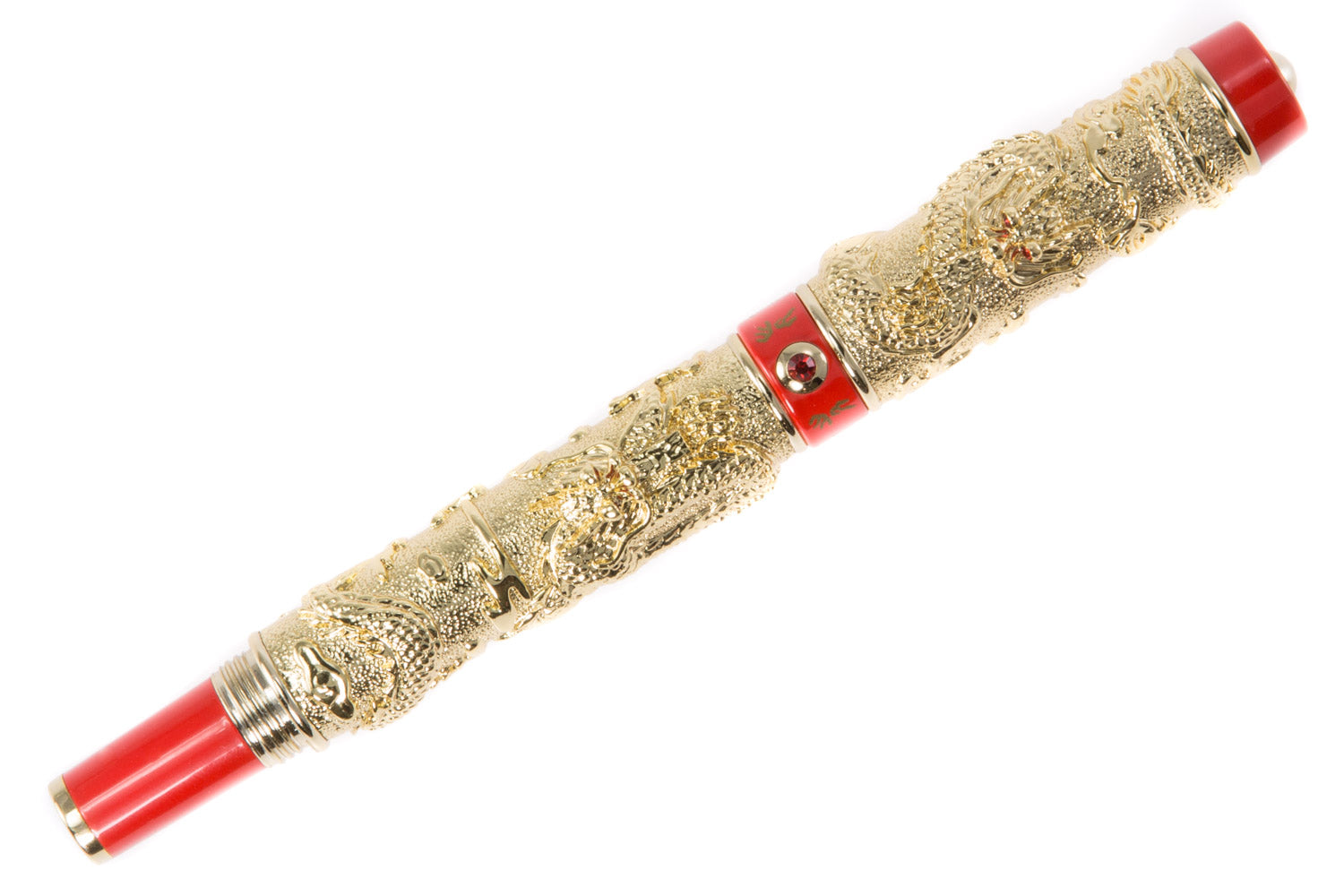 Jinhao 999 Dragon Fountain Pen - Gold/Red