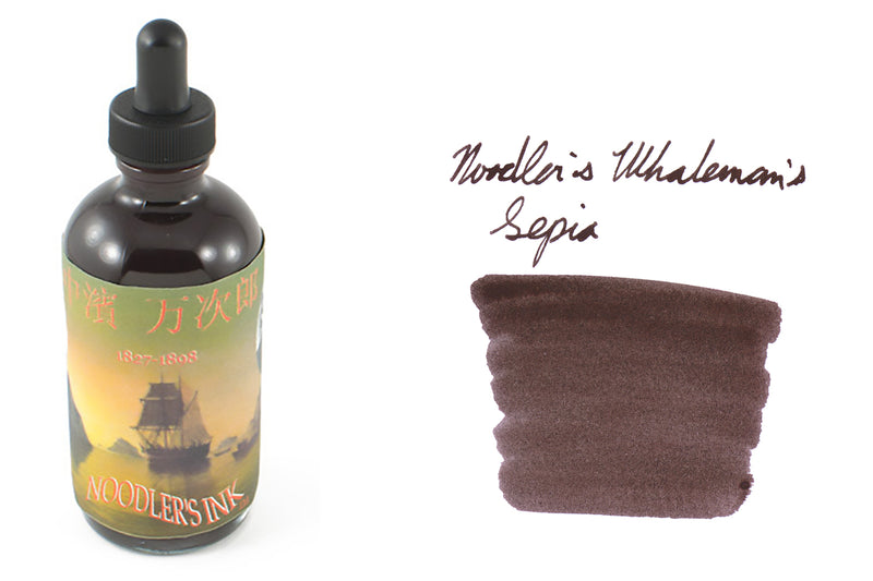 Noodler's Manjiro Nakahama Whaleman's Sepia - 4.5oz Bottled Ink with Free Charlie Pen