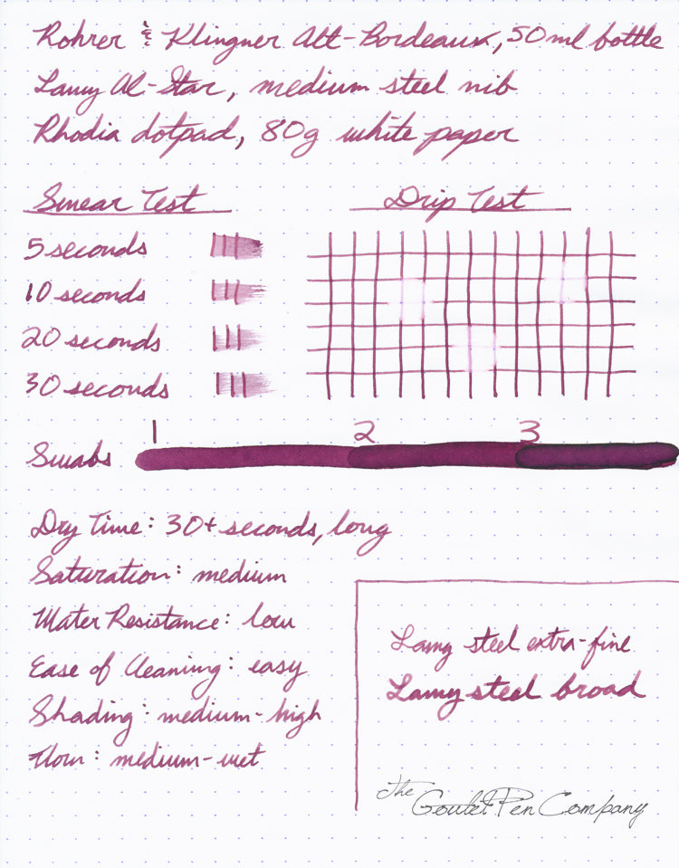 Rohrer & Klingner Alt-Bordeaux fountain pen ink