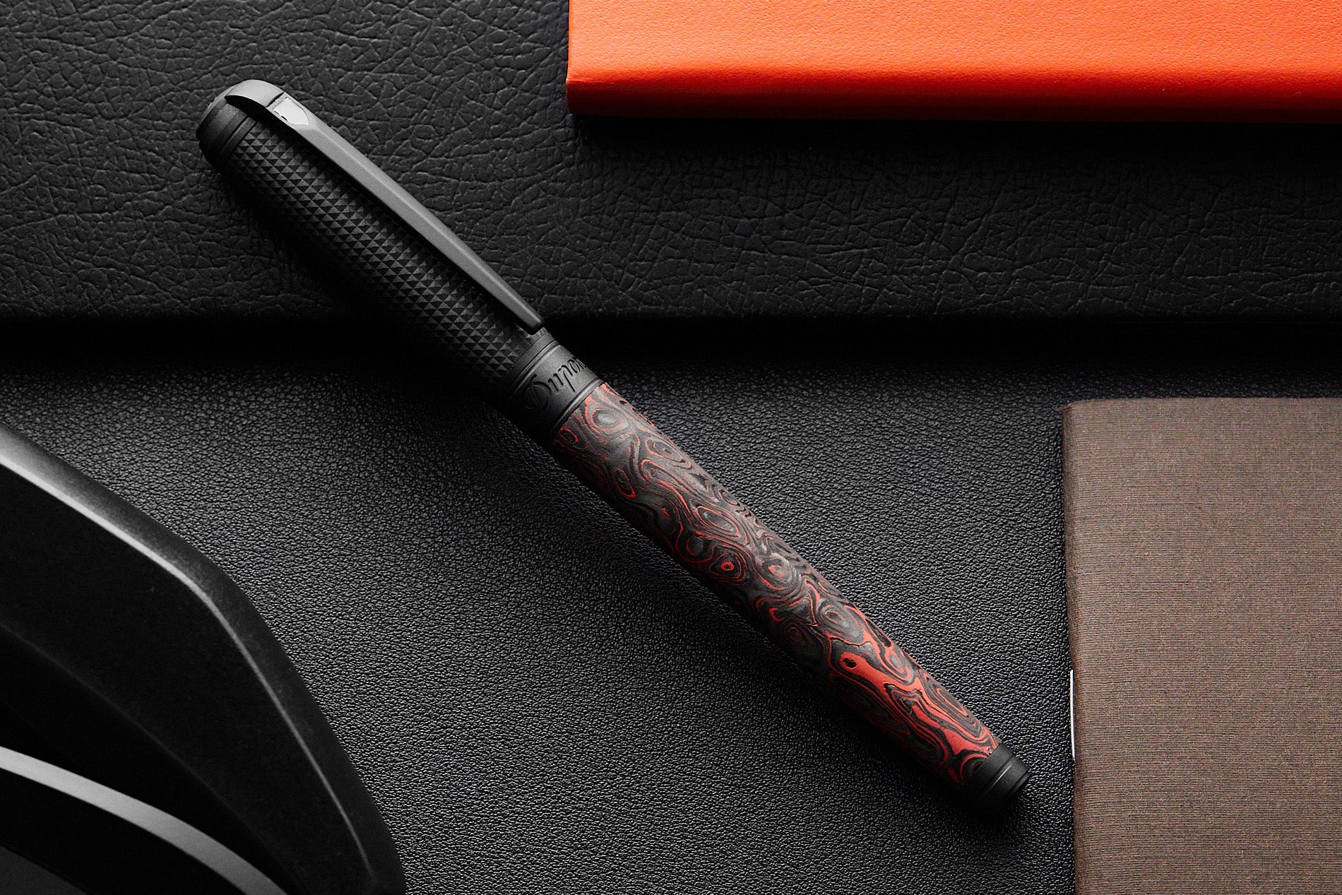 S.T. Dupont Line D Large Carbon Fountain Pen - Fiery Lava