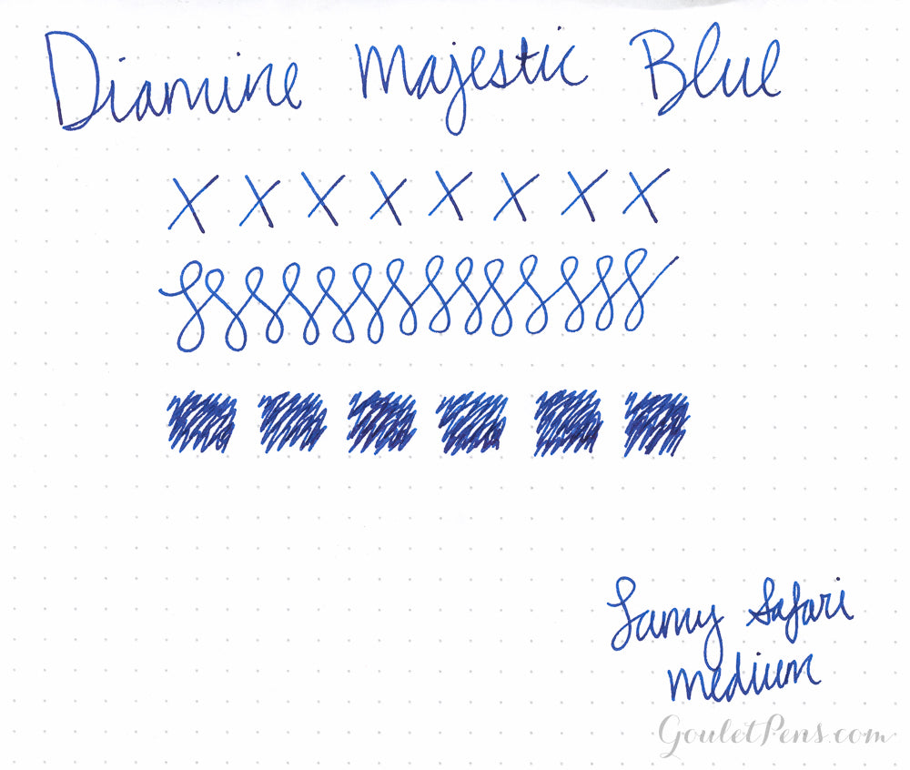 Diamine Majestic Blue fountain pen ink