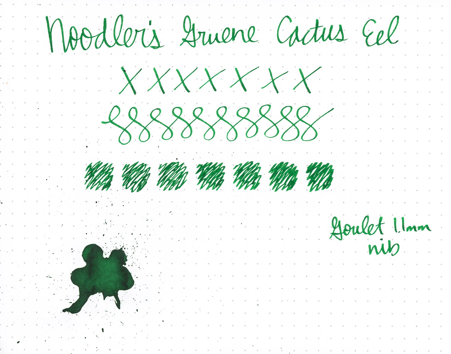 Noodler's Gruene Cactus Eel fountain pen ink