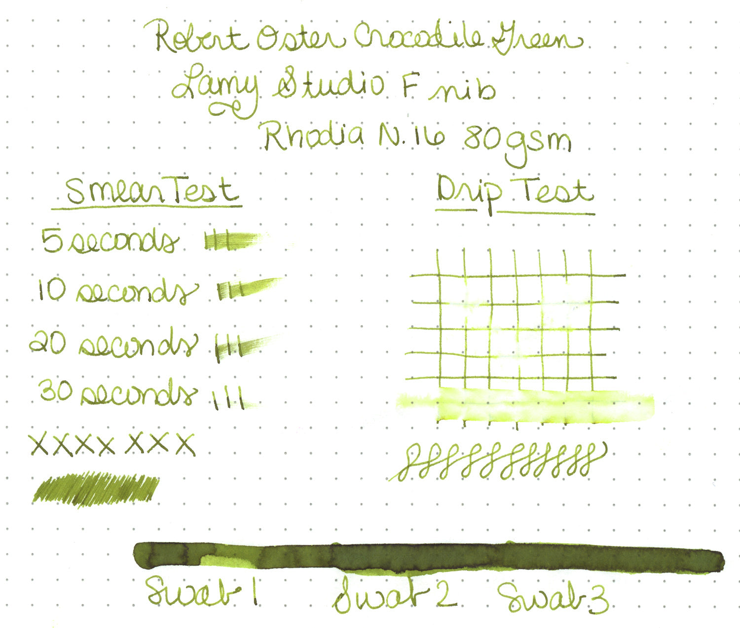 Robert Oster Crocodile Green fountain pen ink