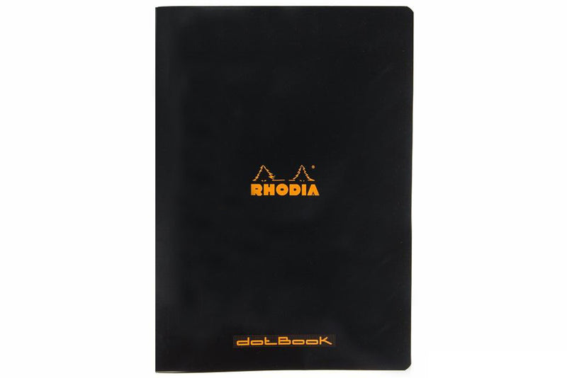 Rhodia Classic Side Staplebound A4 Notebook - Black, Dot Grid