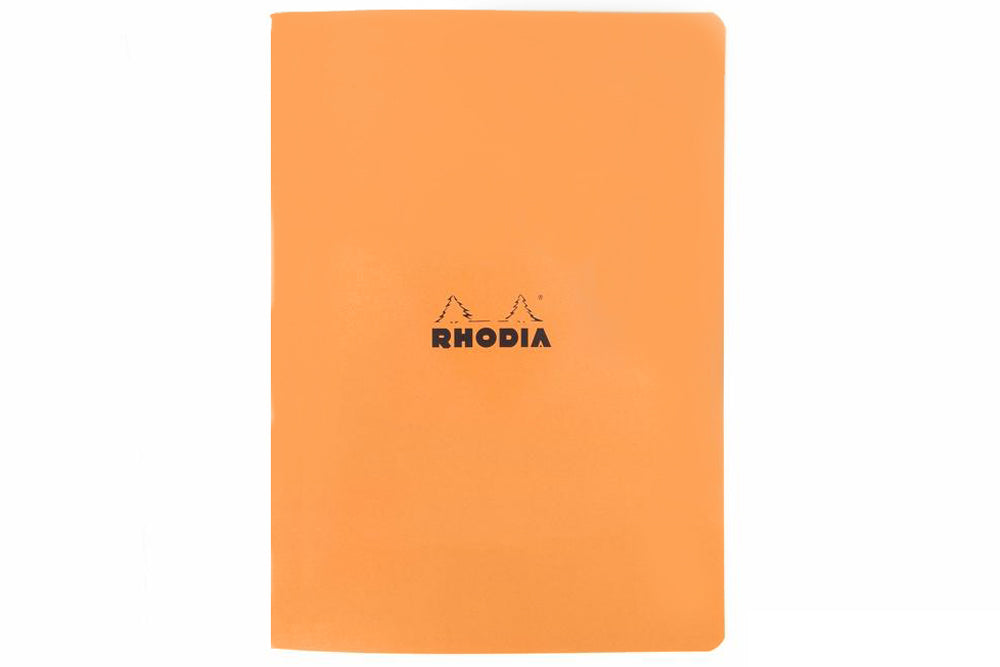 Rhodia Classic Side Staplebound A4 Notebook - Orange, Lined