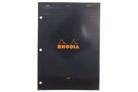 Rhodia No. 18 A4 Notepad - Black, Lined with 3-Hole Punch